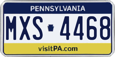 PA license plate MXS4468