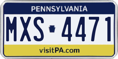PA license plate MXS4471