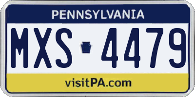 PA license plate MXS4479