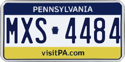 PA license plate MXS4484