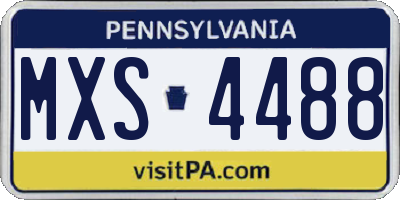 PA license plate MXS4488