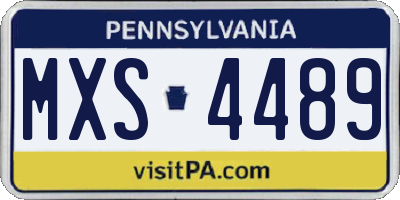 PA license plate MXS4489