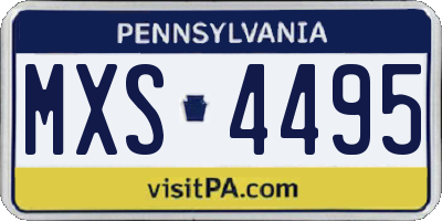 PA license plate MXS4495
