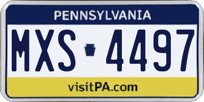 PA license plate MXS4497