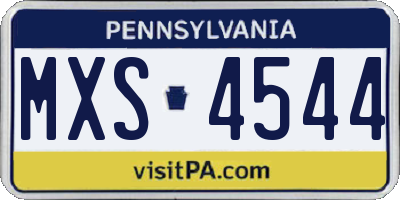 PA license plate MXS4544