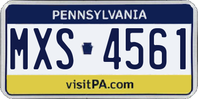 PA license plate MXS4561