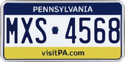 PA license plate MXS4568