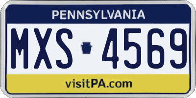 PA license plate MXS4569