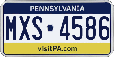 PA license plate MXS4586