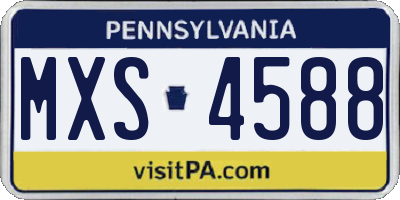 PA license plate MXS4588