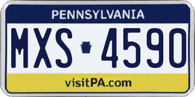 PA license plate MXS4590