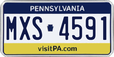 PA license plate MXS4591
