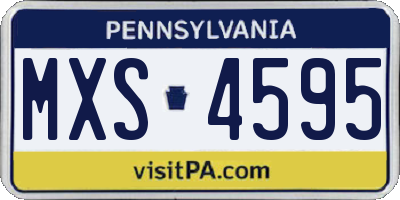 PA license plate MXS4595