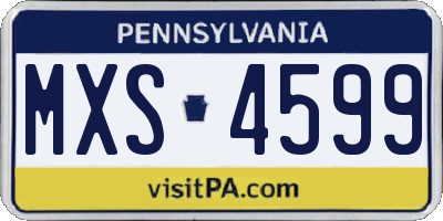 PA license plate MXS4599
