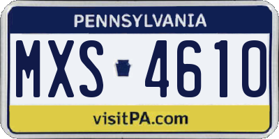 PA license plate MXS4610