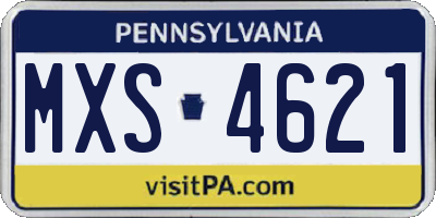 PA license plate MXS4621