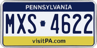 PA license plate MXS4622