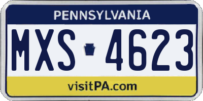 PA license plate MXS4623