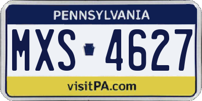 PA license plate MXS4627
