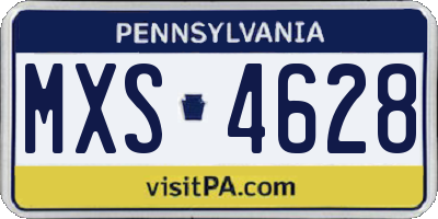 PA license plate MXS4628