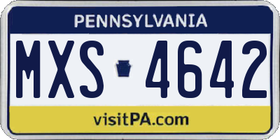 PA license plate MXS4642