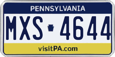 PA license plate MXS4644