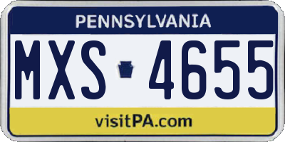 PA license plate MXS4655