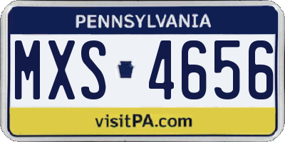 PA license plate MXS4656
