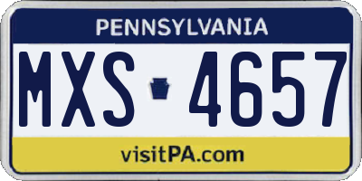 PA license plate MXS4657