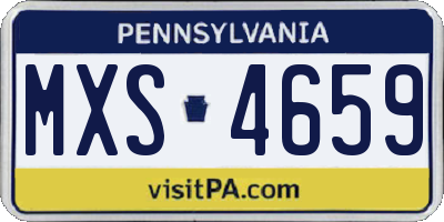PA license plate MXS4659