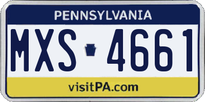 PA license plate MXS4661