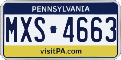 PA license plate MXS4663