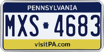PA license plate MXS4683