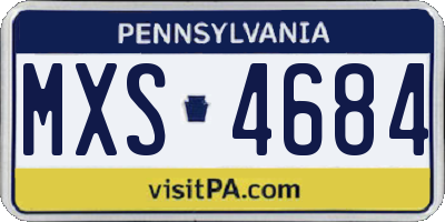 PA license plate MXS4684
