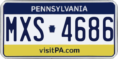 PA license plate MXS4686