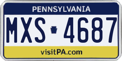 PA license plate MXS4687
