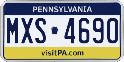 PA license plate MXS4690