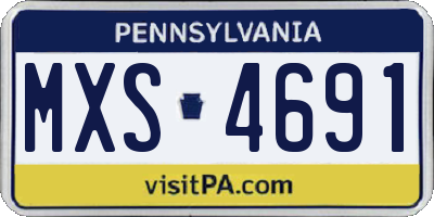PA license plate MXS4691