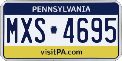 PA license plate MXS4695