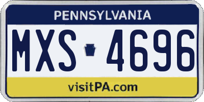 PA license plate MXS4696