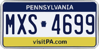 PA license plate MXS4699