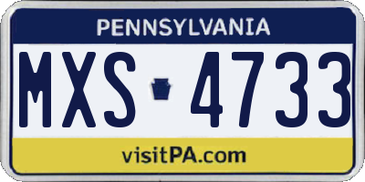 PA license plate MXS4733