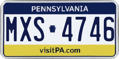PA license plate MXS4746