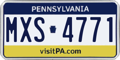 PA license plate MXS4771