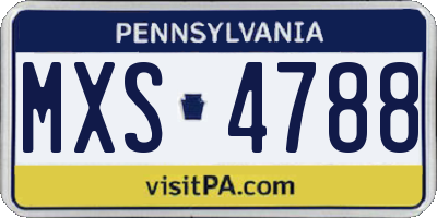 PA license plate MXS4788