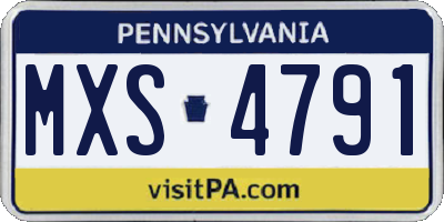 PA license plate MXS4791