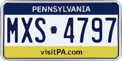 PA license plate MXS4797