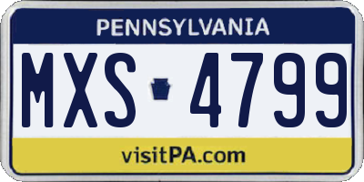PA license plate MXS4799