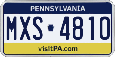 PA license plate MXS4810