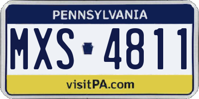 PA license plate MXS4811